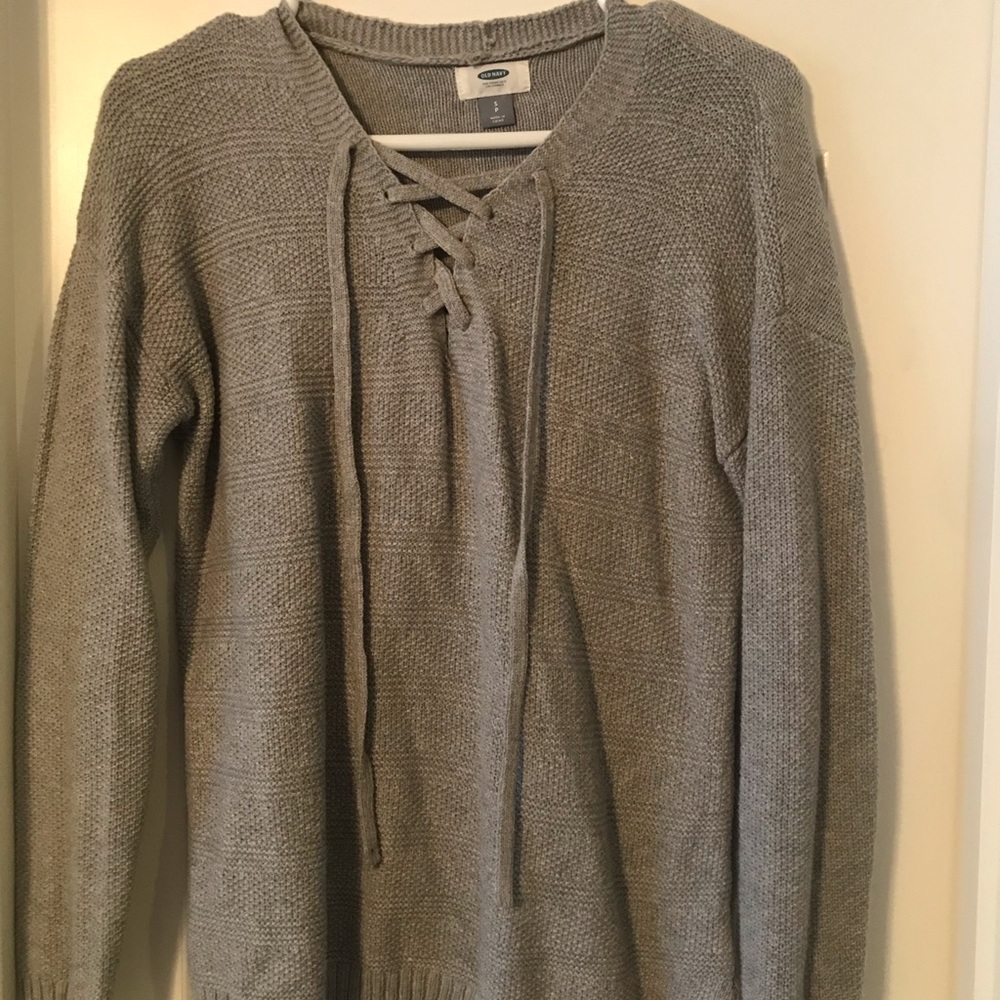 Grey, knit sweater
